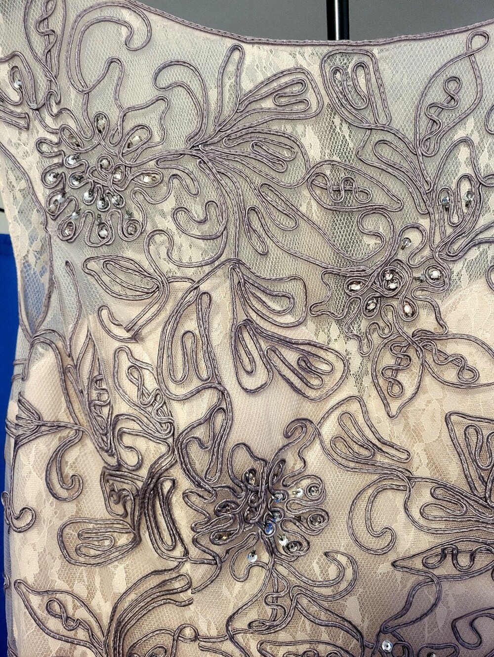 Cameron Blake Blush Maxi Dress with Silver Embroidery - Picture 5 of 9